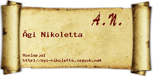 Ági Nikoletta névjegykártya