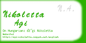 nikoletta agi business card